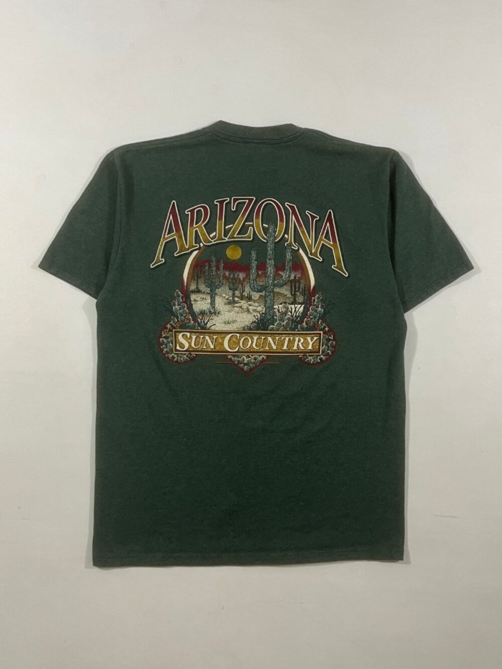 Vintage 90s Arizona Tombstone Sun Country Cactus Desert Souvenir Tee L Made in…